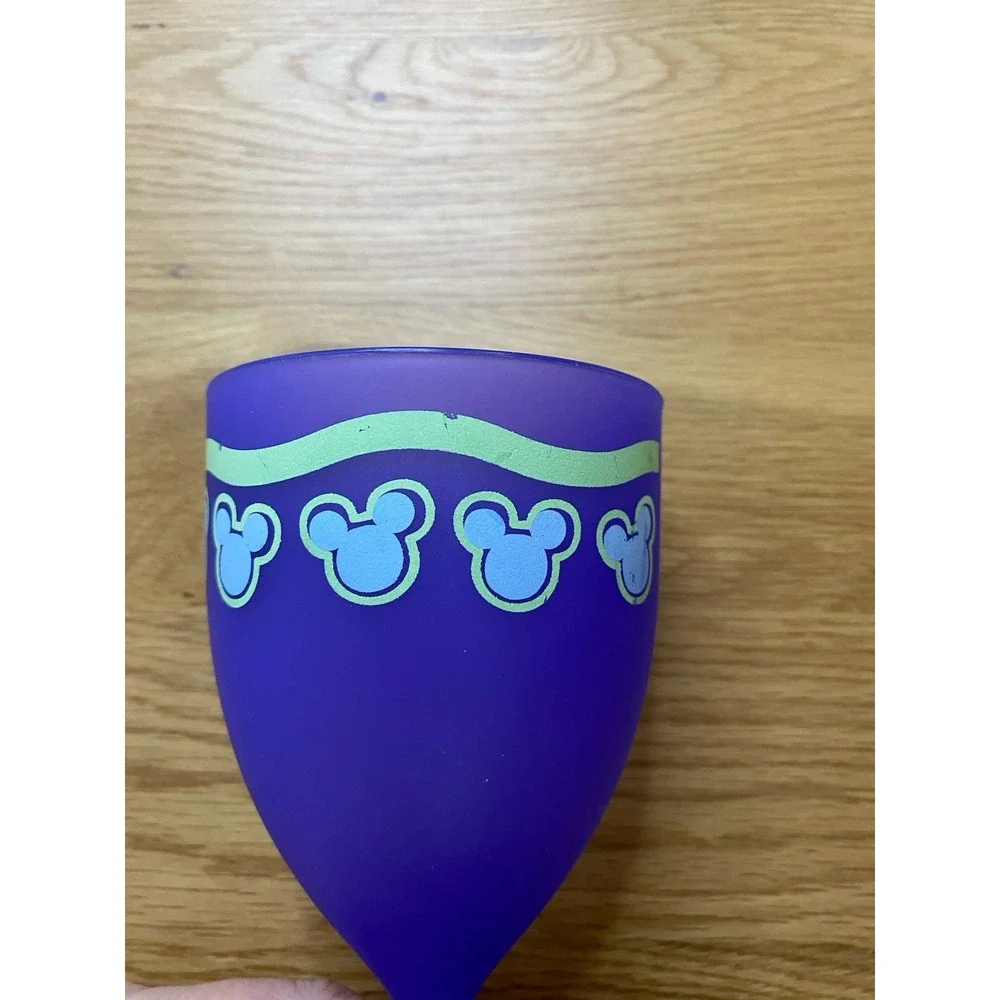 Disney Mickey Mouse Frosted Plastic Wine Glasses Set of 4 Neon Colors Party Cups - Picture 7 of 10